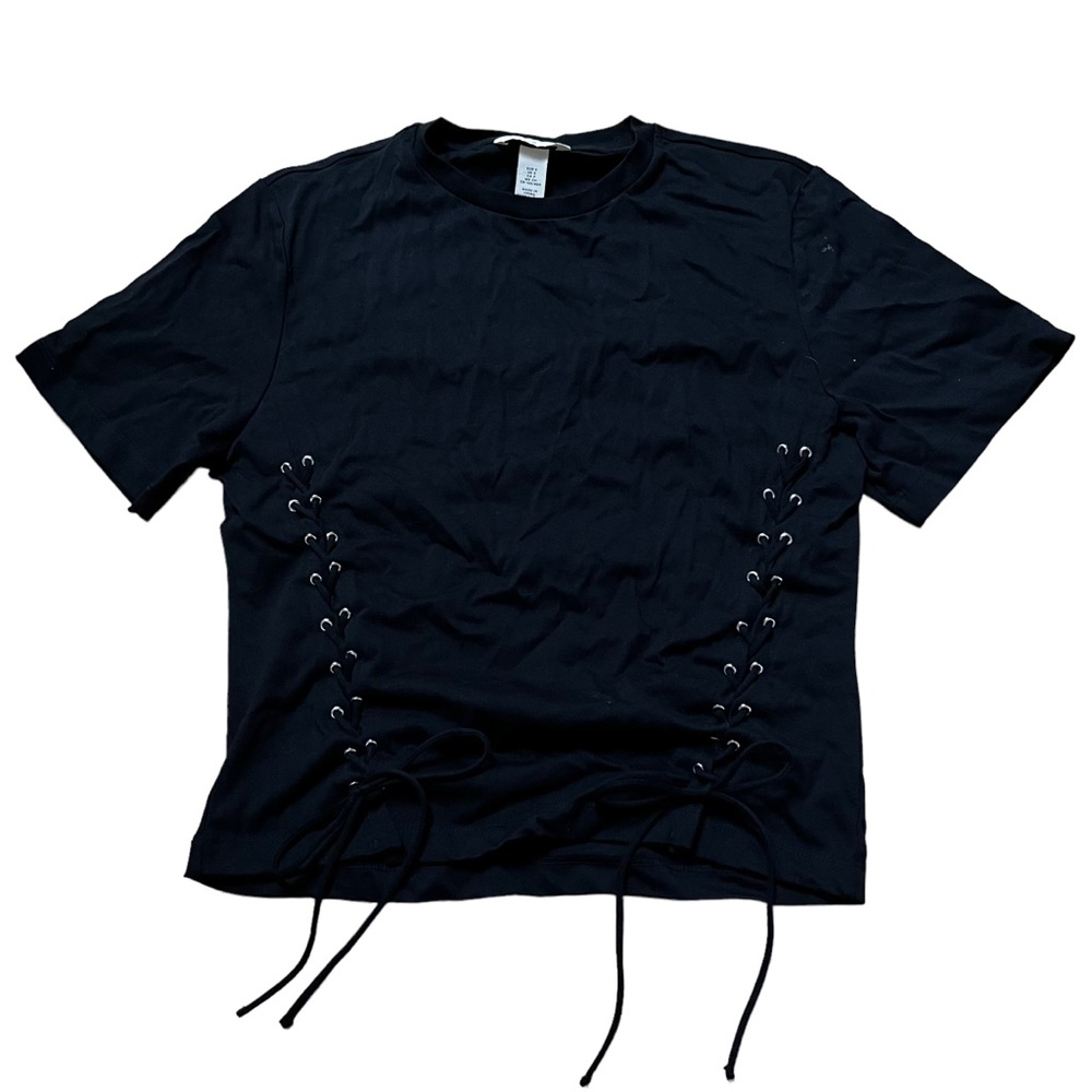 H&M Black Short Sleeve Top Size Small
